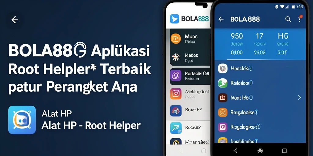Tampilan antarmuka utama aplikasi BOLA88 sebagai Root Helper.