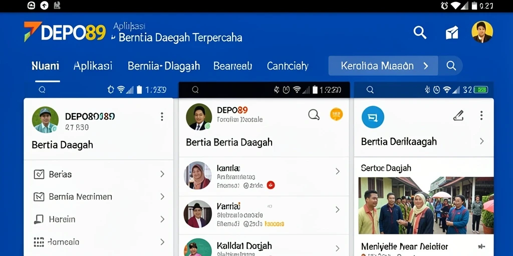 Tampilan antarmuka aplikasi DEPO89 yang informatif dan mudah digunakan.
