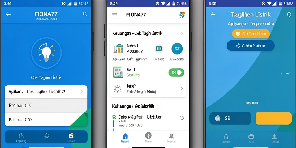 Antarmuka FIONA77 yang sederhana dan fungsional untuk cek tagihan listrik.