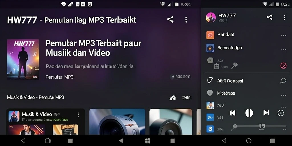 Antarmuka pengguna HW777 yang modern dan fungsional.