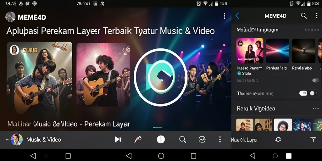 Screenshot antarmuka pengguna MEME4D saat merekam layar.