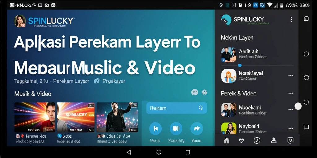 Tangkapan layar aplikasi SPINLUCKY dengan antarmuka perekaman yang intuitif.