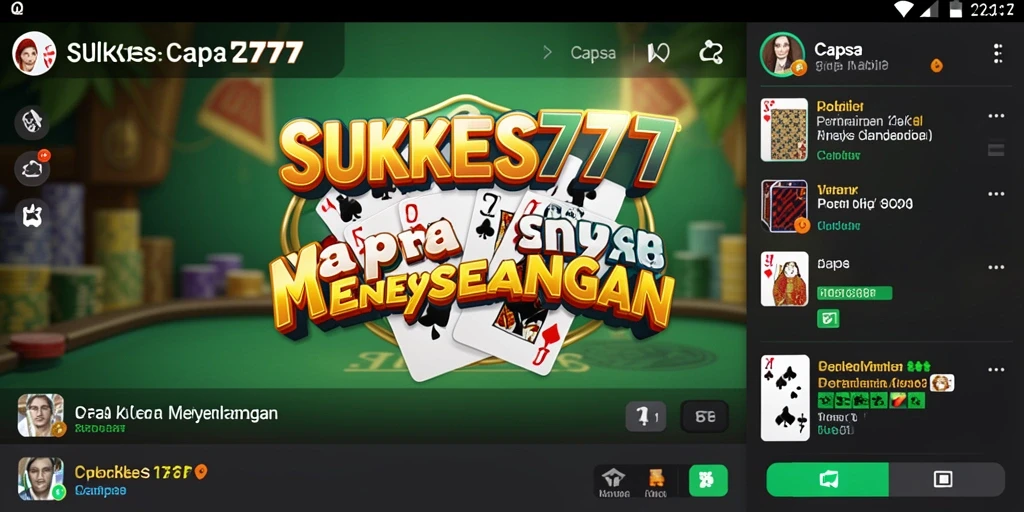 Antarmuka game Capsa yang menarik dan interaktif di SUKSES777.