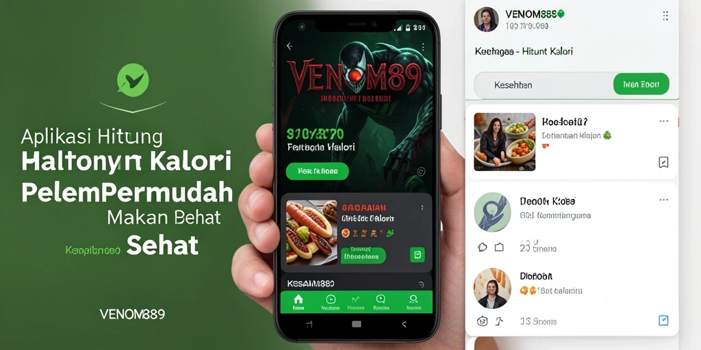 Antarmuka aplikasi VENOM889 yang menampilkan fitur hitung kalori dengan jelas.